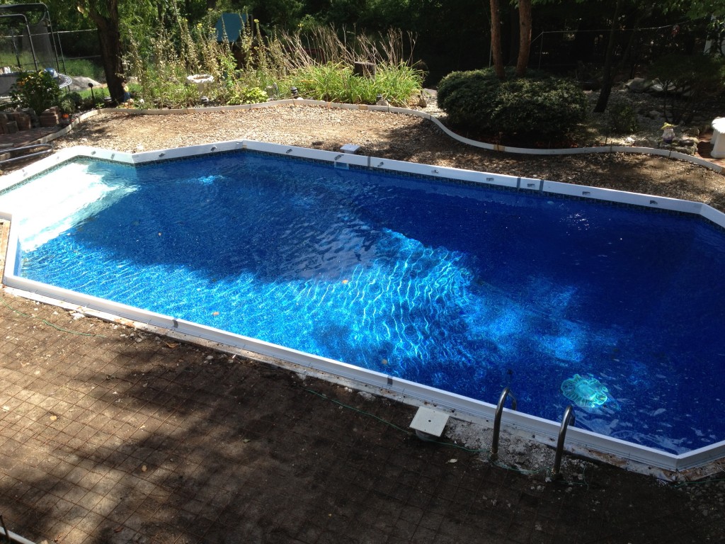 concrete around swimming pool