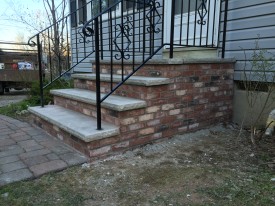 New brick steps and railings in Sparta